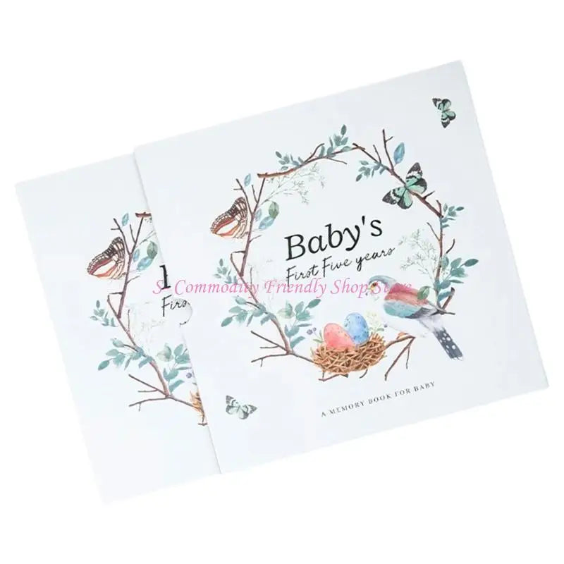 85AE Baby Memory Book Milestones Scrapbook For First Steps Handprints Journal