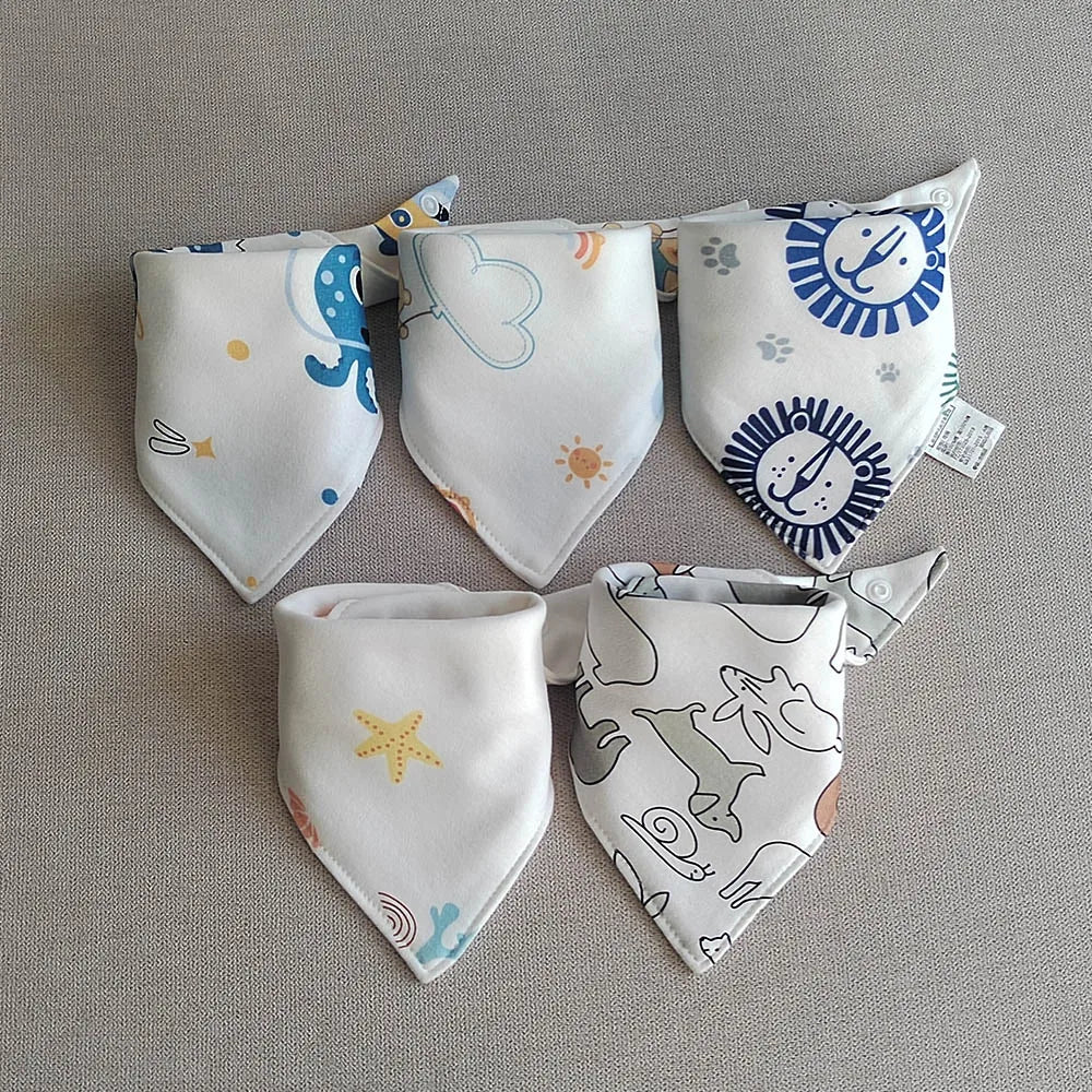 New 5 Pieces/Lot Baby Bib Newborn Feeding Burp Cloth Cotton Kids Triangle Scarf Teething Saliva Towel Soft Bandana Bibs