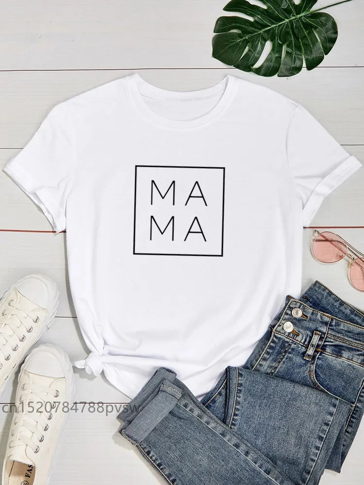 Mama Baby Family Matching Outfits Mom and Me Funny Women T-shirt Mother Daughter Tops Tee Girl Mommy Baby Clothes,Drop Ship