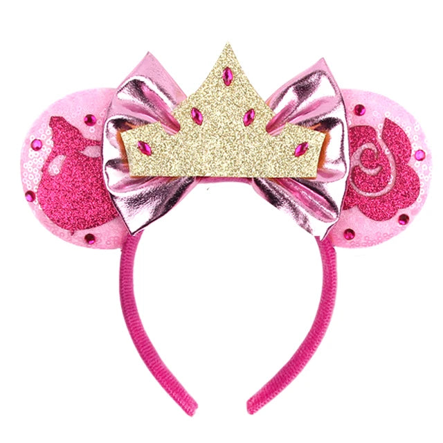 Beauty and Beast Baby Headbands Girls Belle Hair Accessories Enchanted Rose Ear Hairband Kid Crown Bow Headwear Baby Photography