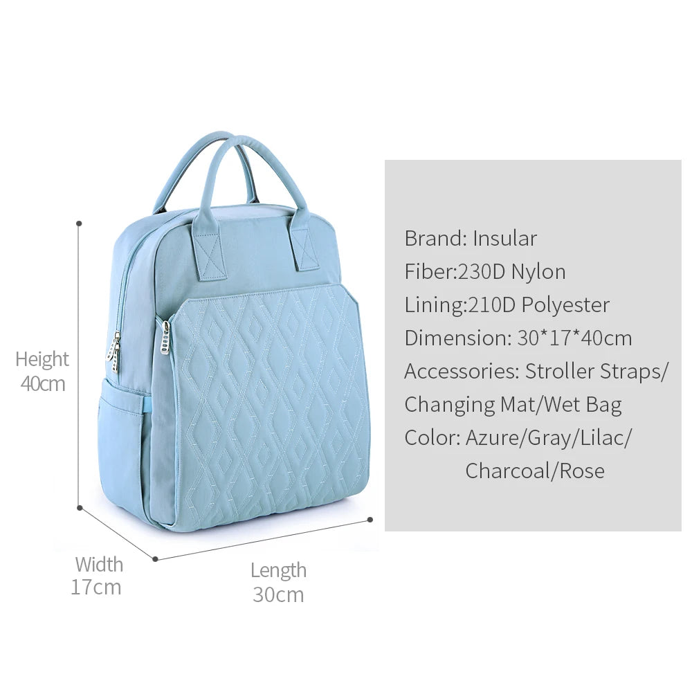 Large Capacity Baby Diaper Backpack That Converts To A Changing Pad for Travel Maternity Nappy Care Bag and Mommy Stroller Bag