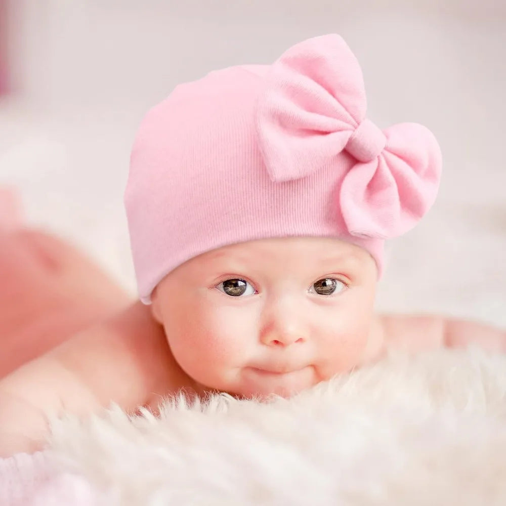 6Pcs/Set Newborn Bow Baby Hat & Scratch Mittens Set, Baby Cute Covered Hat, Headwear Accessories, Perfect Gift for Baby's Birth