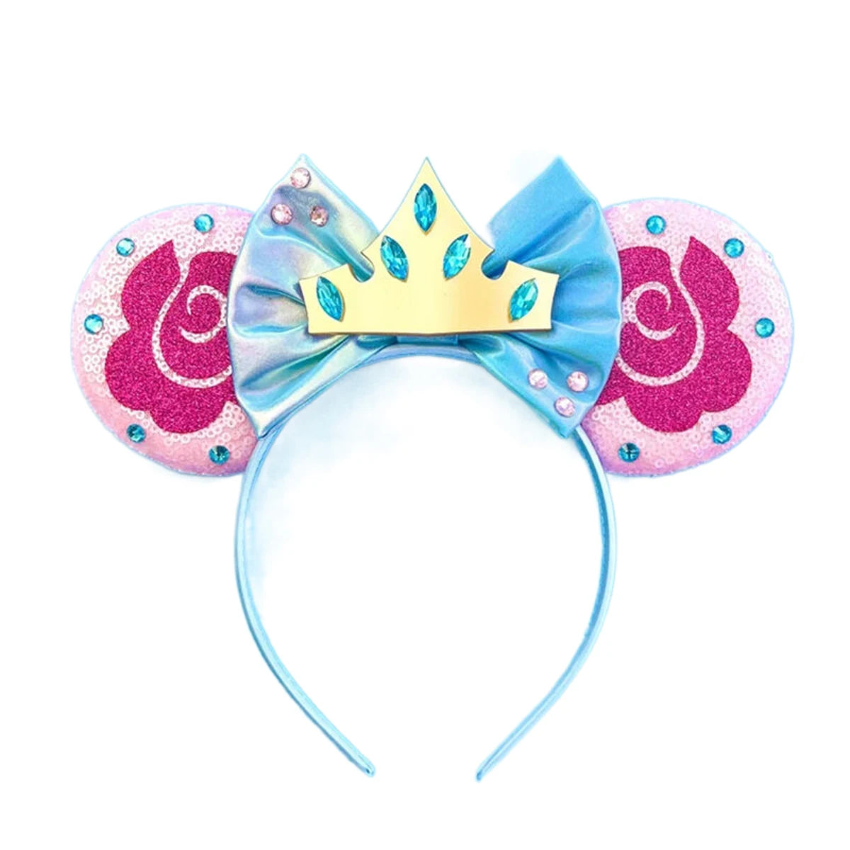 Beauty and Beast Baby Headbands Girls Belle Hair Accessories Enchanted Rose Ear Hairband Kid Crown Bow Headwear Baby Photography