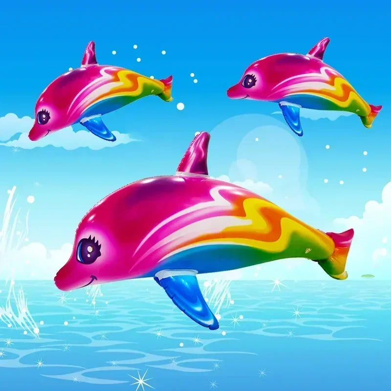 Swimming Pool Toy Colorful Inflatable Dolphin Inflatable Toy Beach Ocean Themed Party Float Water Sports Toys for Kids Gifts