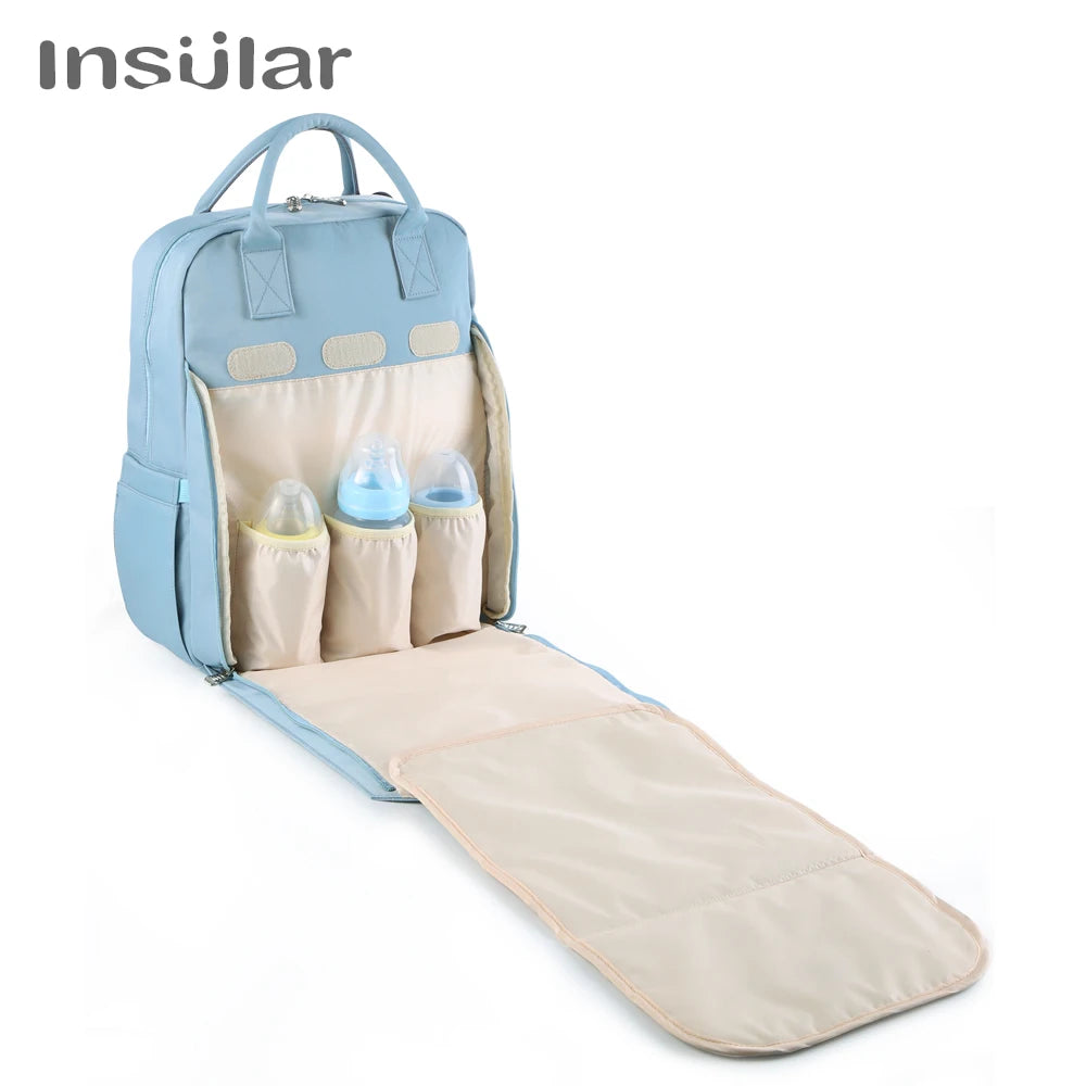 Large Capacity Baby Diaper Backpack That Converts To A Changing Pad for Travel Maternity Nappy Care Bag and Mommy Stroller Bag
