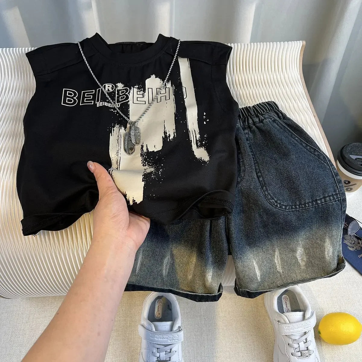 Summer Baby Boy Clothes Sets Cotton Cartoon Casual T-Shirt Shorts 2PCS Children's 2025 New Top & Bottom Sets Fashion Kids Suit