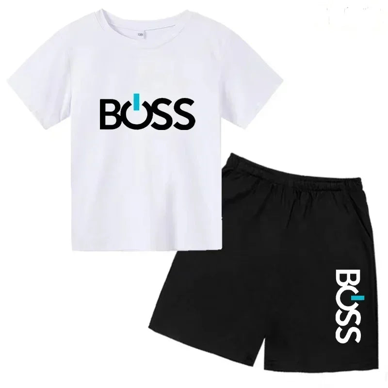 Summer Kids Clothes Boys/Girls Preschool Brand T-shirt Short Sleeved Top+Shorts Party Travel Sports Sunshine Charming Casual Set