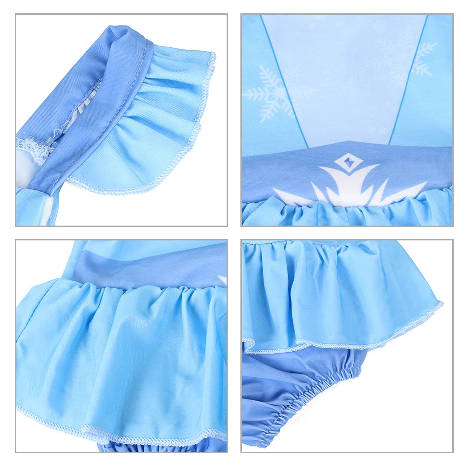 Baby girls swimsuit and kids beach swimsuit, Princess collection, 2 piece swimsuit