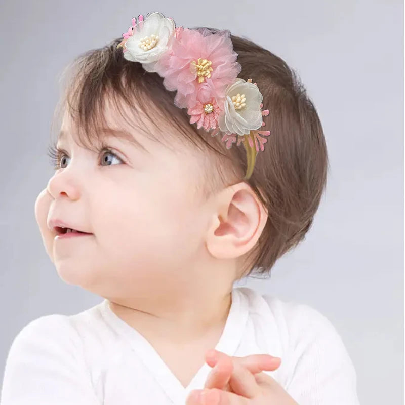 Baby Girl Headband Cute Flower Elastic Hair Band Newborn Head Toddler Headband Headwear Baby Hair Accessories Easter Gifts