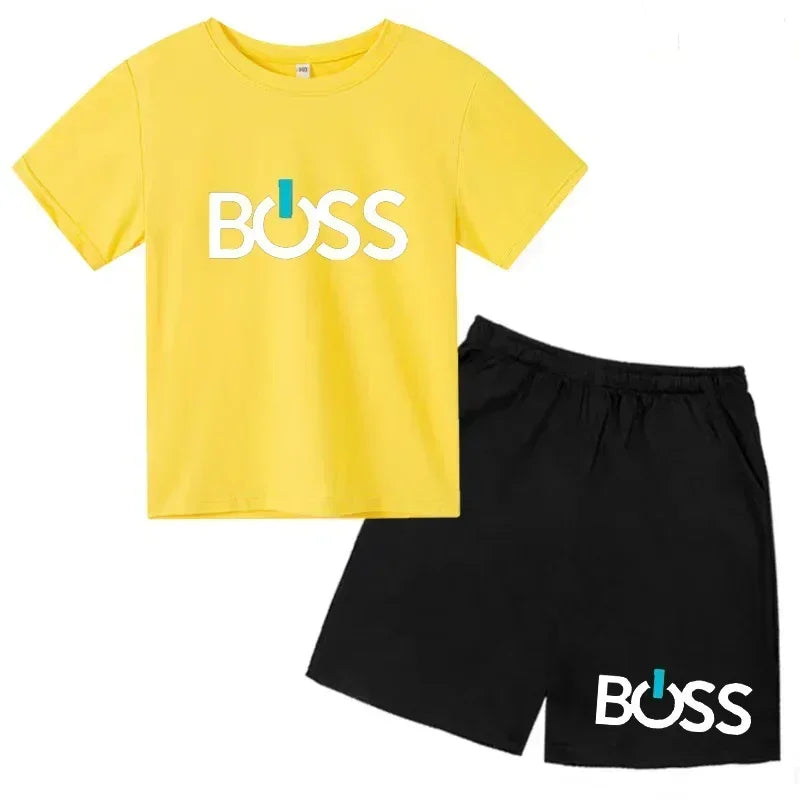 Summer Kids Clothes Boys/Girls Preschool Brand T-shirt Short Sleeved Top+Shorts Party Travel Sports Sunshine Charming Casual Set
