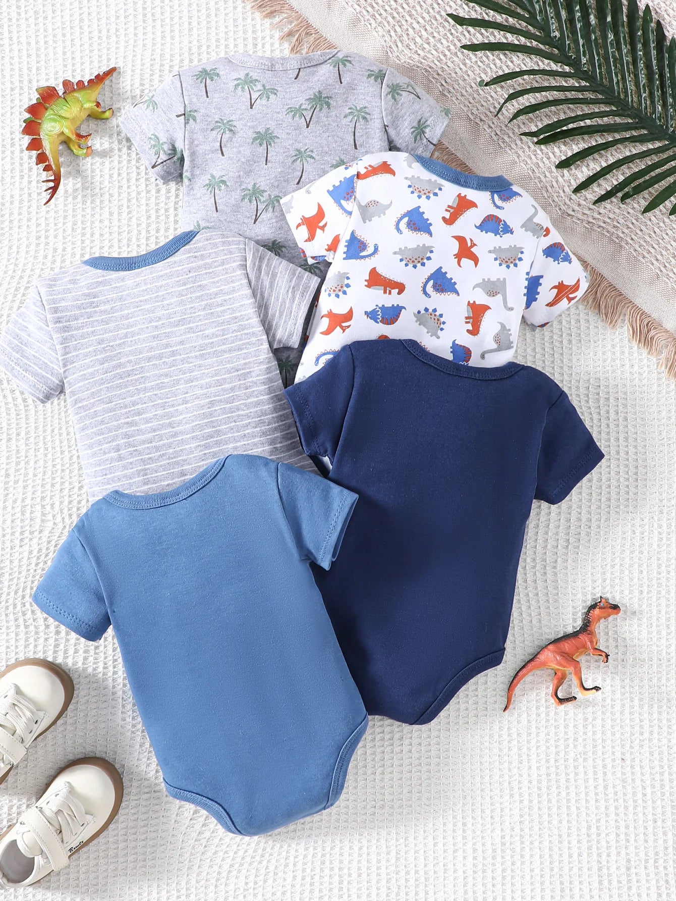 Baby boy clothes 5PCS Baby boy onesies summer Short-sleeved jumpsuit 100% cotton fabric Suitable for 0-12 months