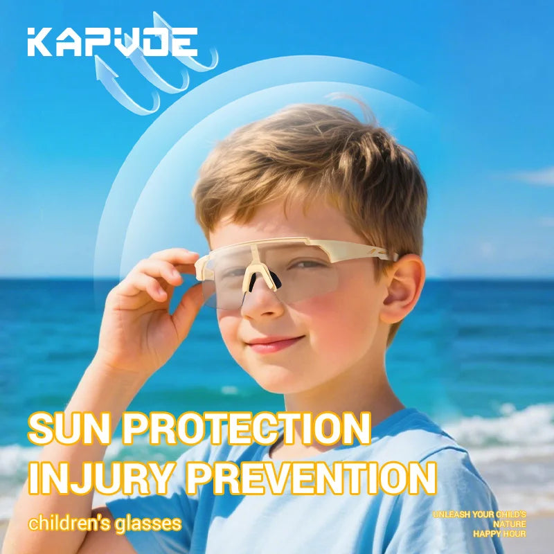 KAPOVE Photochromic Sunglasses Kids Outdoor Sport Glasses MTB Boys GirlRoad Bicycle Cycling Hiking Eyewear UV400 Camping Goggles