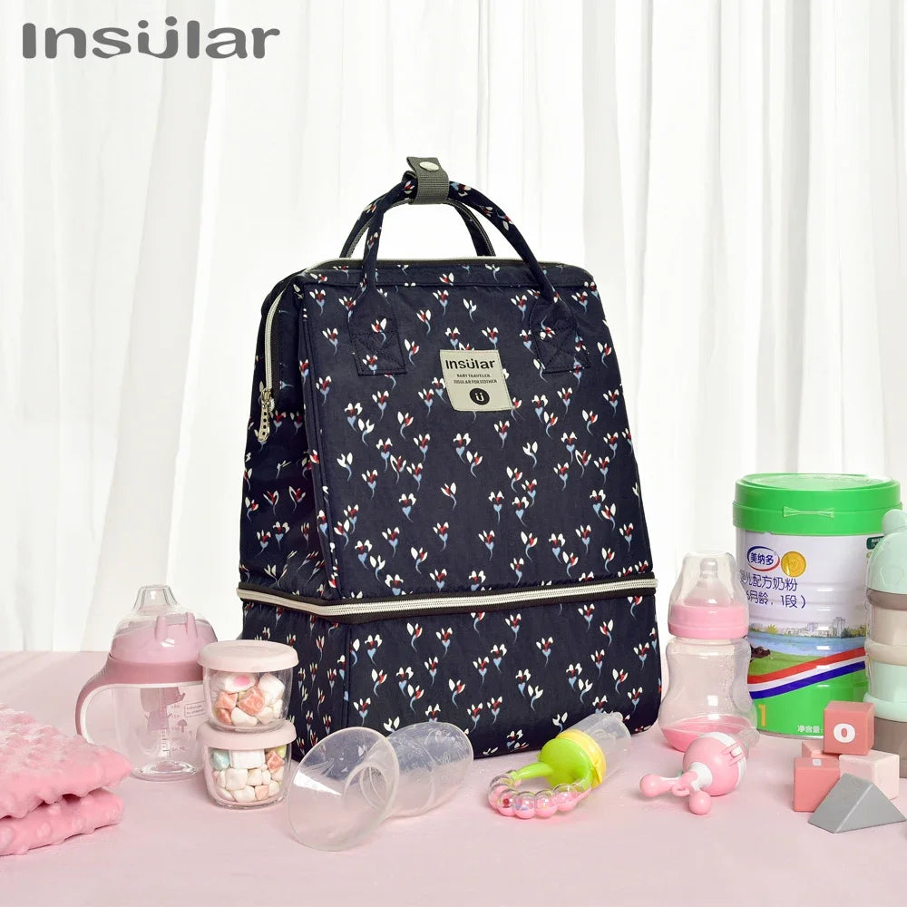 Large Capacity Mummy Maternity Nappy Bag Baby Travel Backpack Stroller Diaper Bag with Nursing Pouches Mommy Care Changing Bag