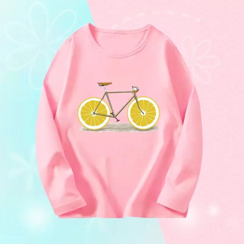 Toddlers Autumn T-shirts For Girl Long Sleeve Cute Tee Shirts Biggirl Casual T-shirts Little Girl Cotton Spring T-shirts