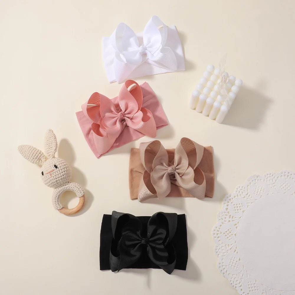 6/20PCS Soft Baby Headbands with 4.5 Inches Hair Bows Headwraps for Baby Girl Head Band Newborns Hair Accessories Hair Band