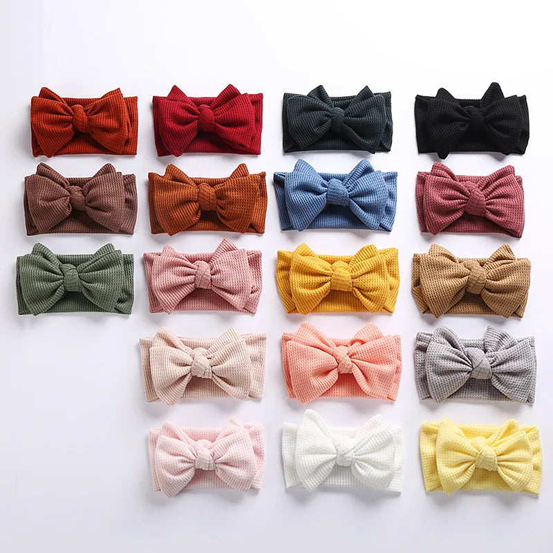 Baby Girl Hair Accessories Baby Headband Newborn Children's Headwear Knit Big Bow Double Layer Kids Hair Band Turban Headdress