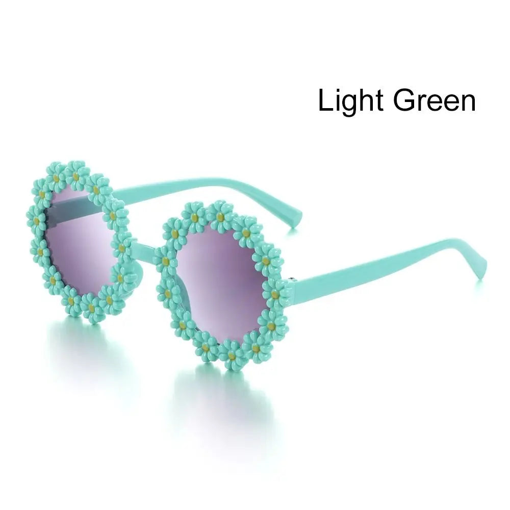 Round Flower Kids Sunglasses UV400 for Boy Girls Lovely Baby Daisy Sun Protection Cute Sport Shades Children Outdoor Eyewear ﻿