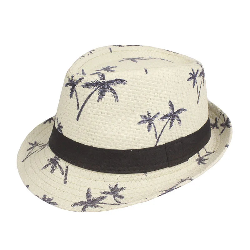 Summer Beach Straw Hat for Kids Linen Woven Sun Protection Cap Outdoor Travel Sunscreen Kids Boy Girl Panama Hats