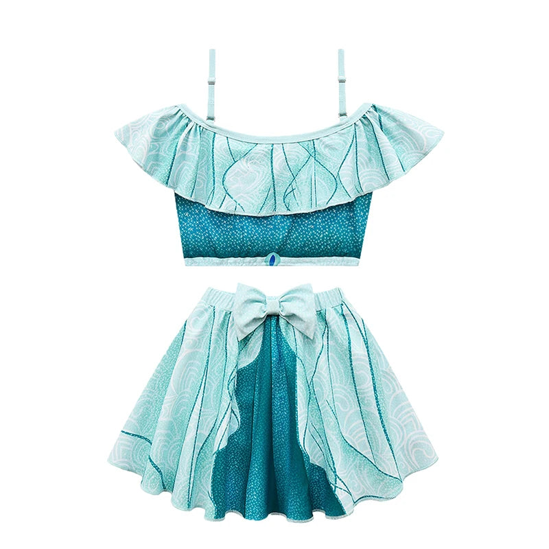 Swimsuit 2022 New Girls Snow Queen Elsa Anna Princess Swimwear Children One-pieces Rapunzel Melinda Tiana Baby Swimming Bikinis
