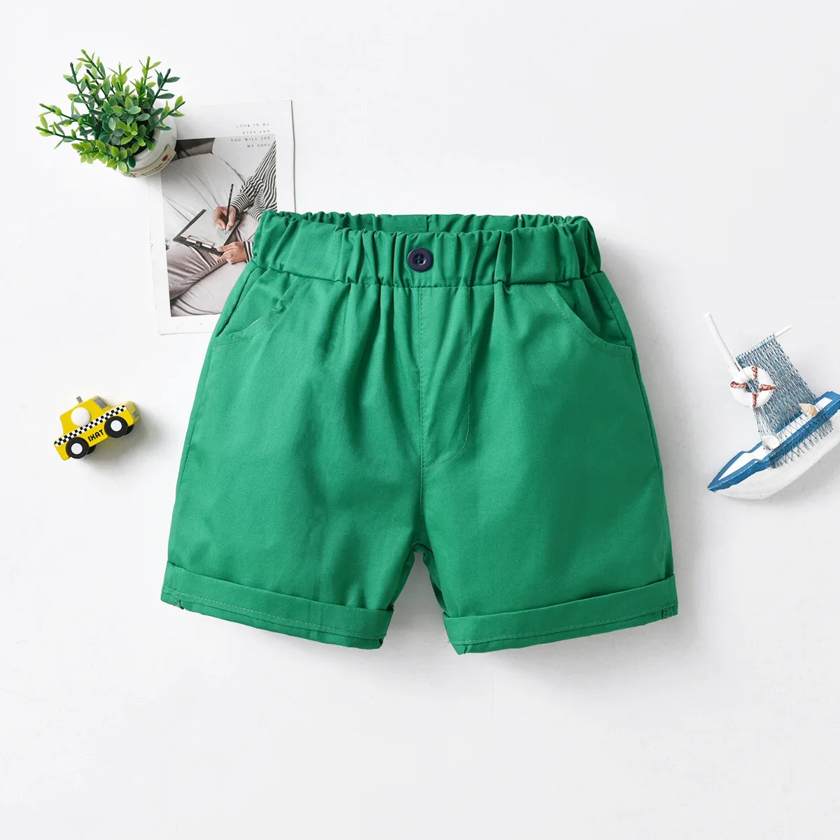 2025 New Boys Fashion Woven Shorts Children's Summer Outerwear Trendy Handsome Formal Suit Dress Pants ﻿