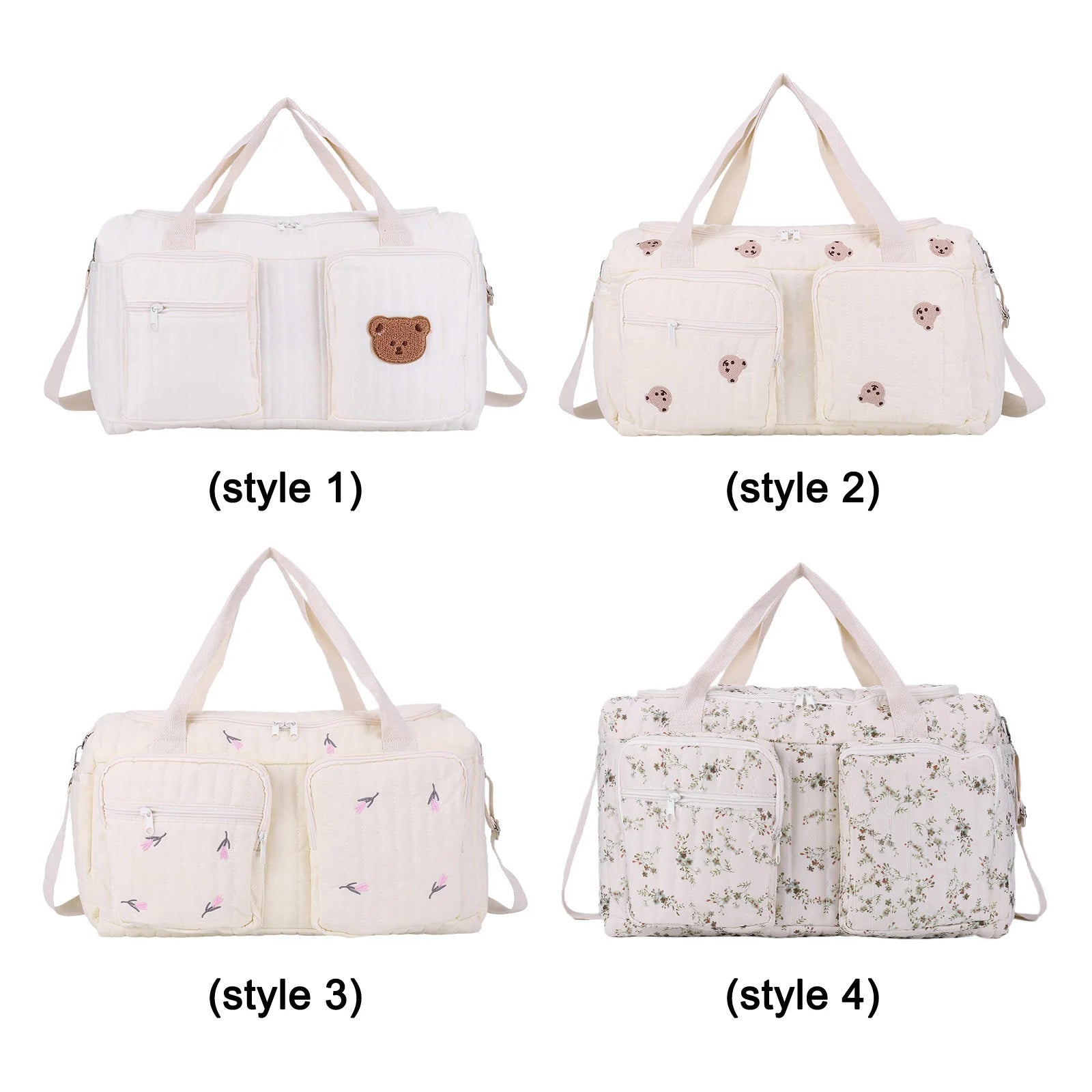 Quilted Baby Diaper Bag Large Capacity Baby Bag Weekender Bag for Hospital and Weekender Travel