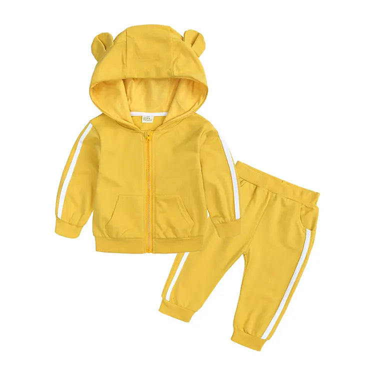 Fashion Baby Girl Outfit Set Cotton Long Sleeve Hooded Tops+Pants Spring Autumn Newborn Clothing Boys Tracksuit Sets 6-24 Months