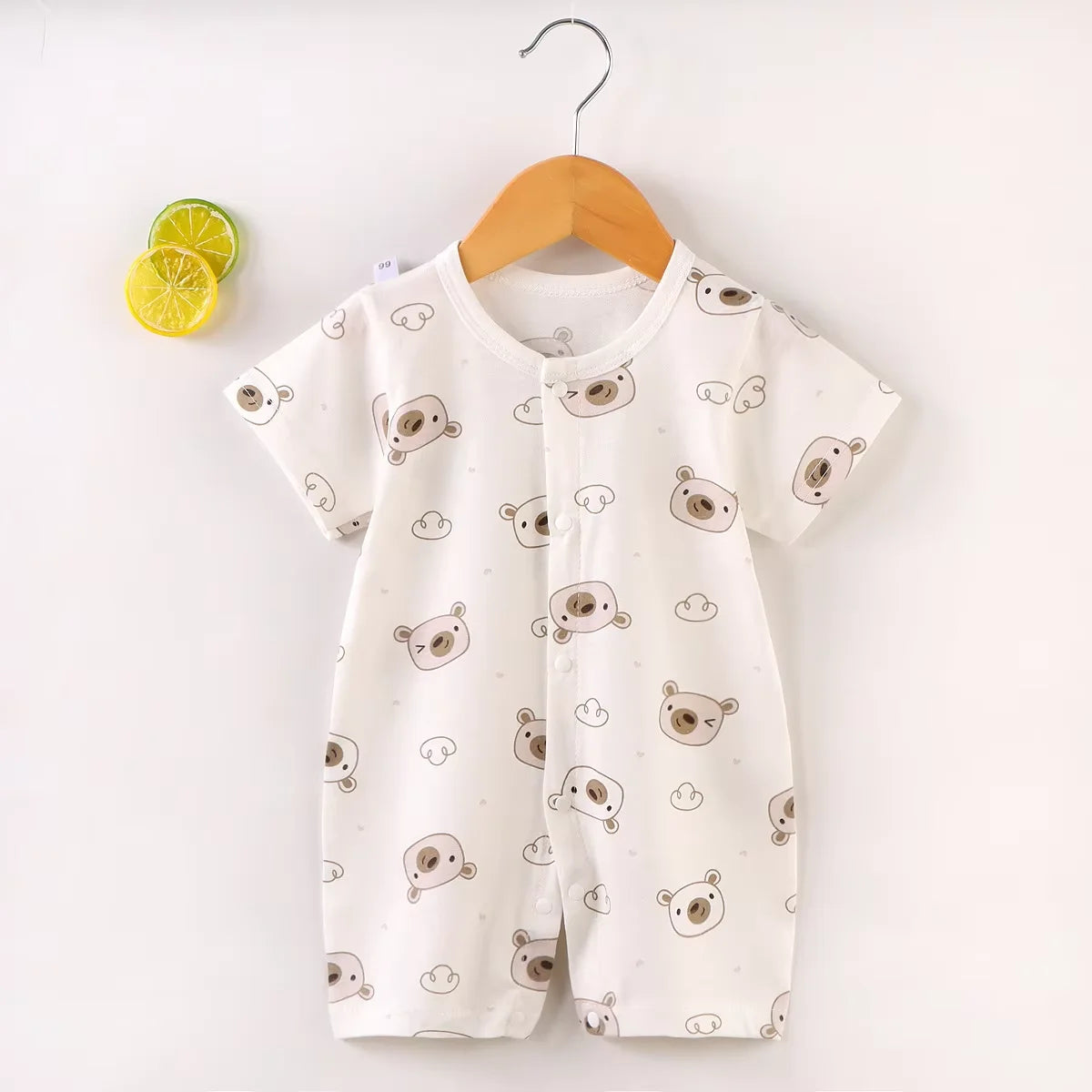 Baby Bodysuit 0-1 Years Cotton Jacquard Snap Closure Crawling Outfit Simple and Trendy Lightweight Romper