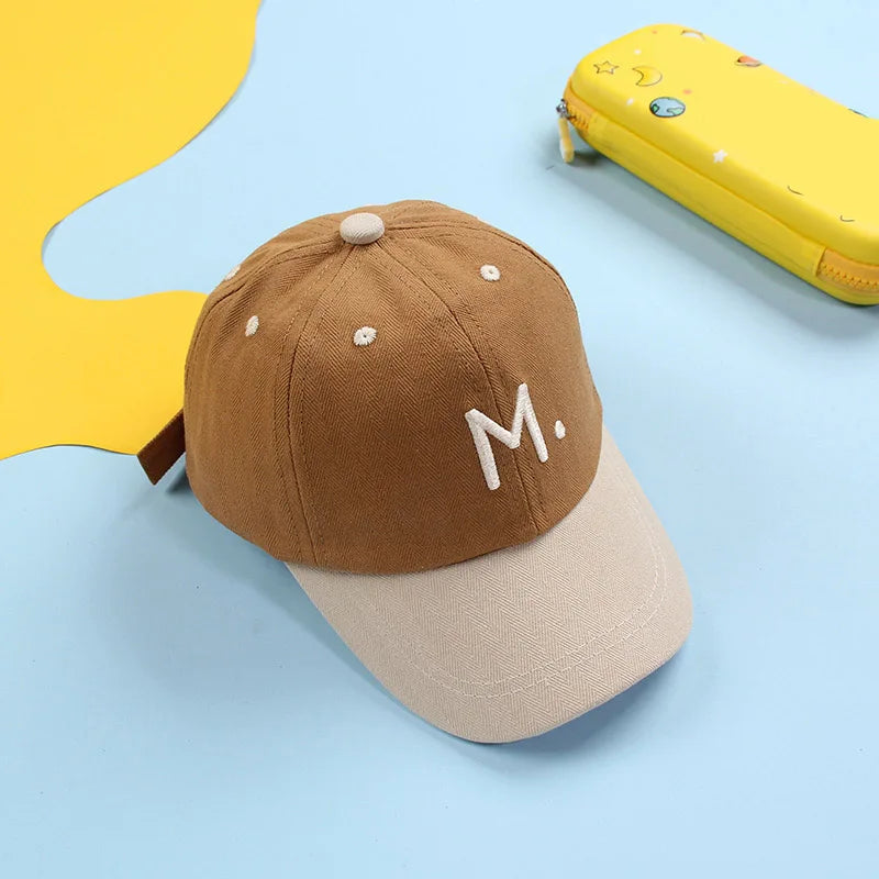 Spring Summer Letter Baby Baseball Cap Fashion Outdoor Sport Kids Sun Hat Adjustable Toddler Boys Girls Peaked Baby Turban Hats