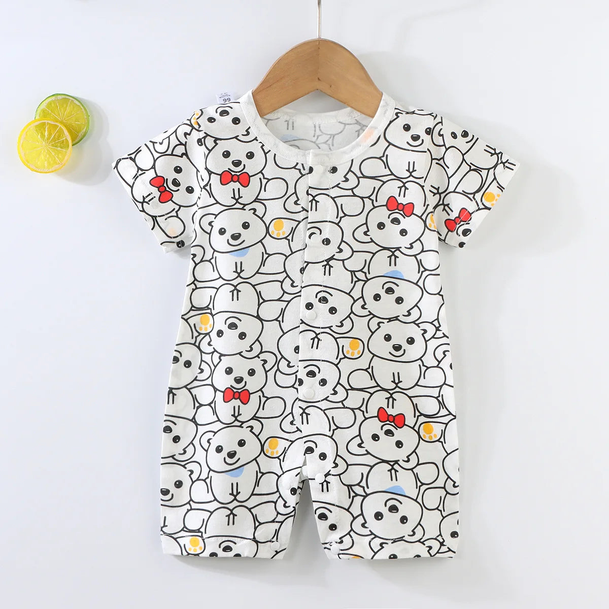Baby Bodysuit 0-1 Years Cotton Jacquard Snap Closure Crawling Outfit Simple and Trendy Lightweight Romper