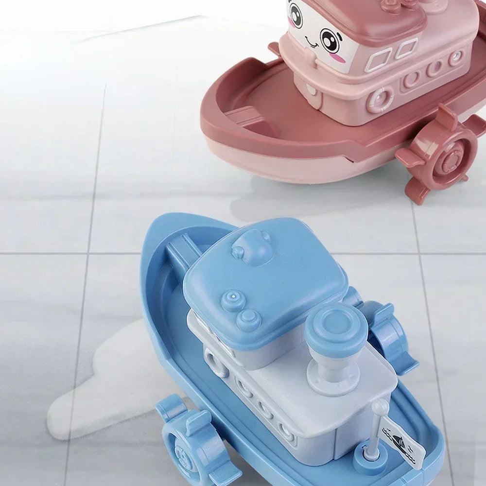 Baby Bath Toys Cute Cartoon Ship Boat Clockwork Toy Wind Up Toy Kids Water Swimming Beach Game for Children Gifts Boys Toys