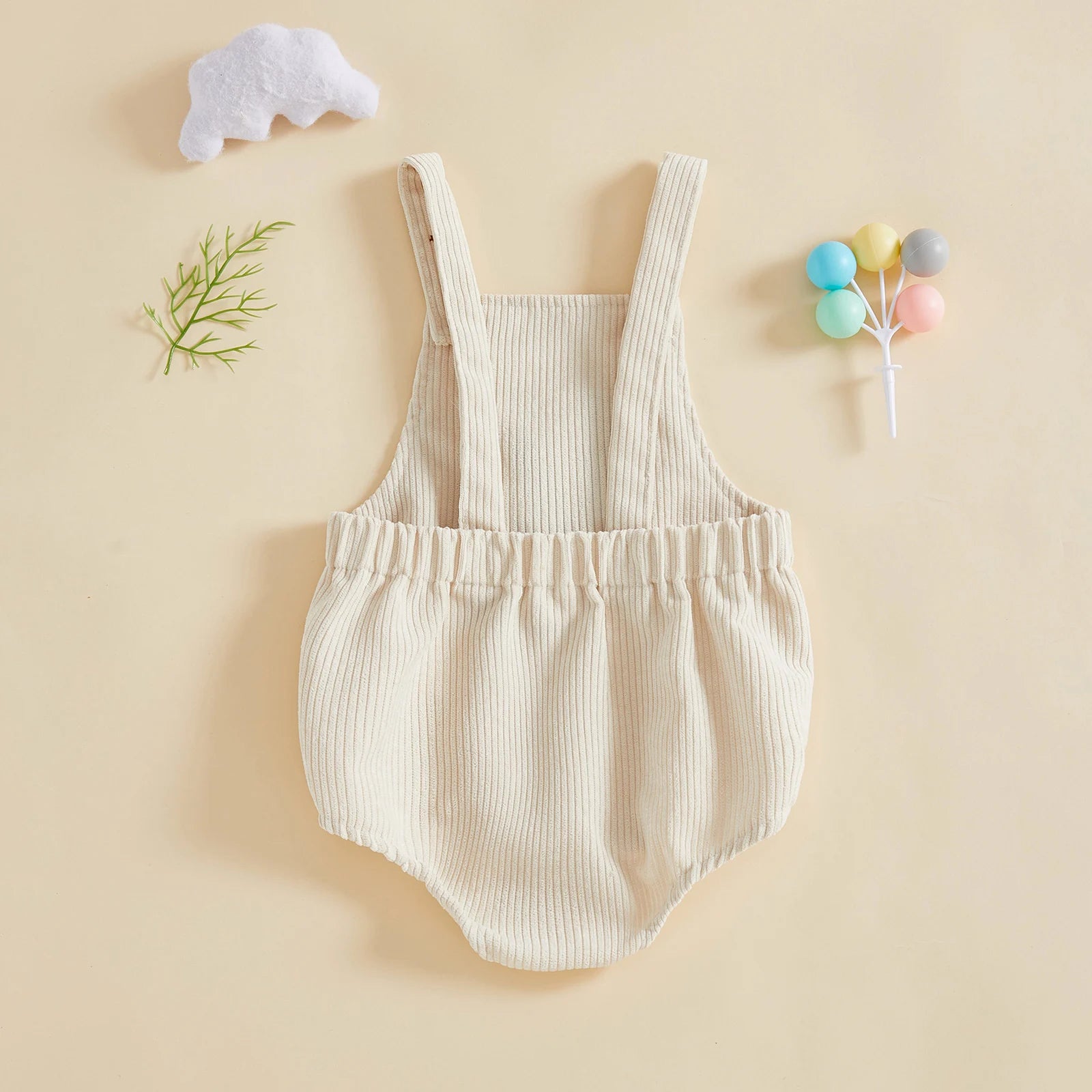 Baby Boy 1/2 Birthday Outfit Sleeveless Corduroy Overalls Half Way to One Cake Smash Romper for Half Birthday Party