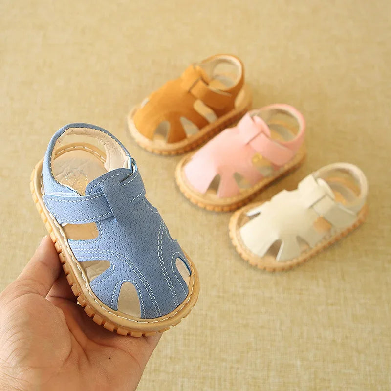 2025 Baby Sandals Toddler Boys First Walkers Newborn Girls First Shoes Indoor Soft Sole Infant Sandals Summer Beach Baby Shoes