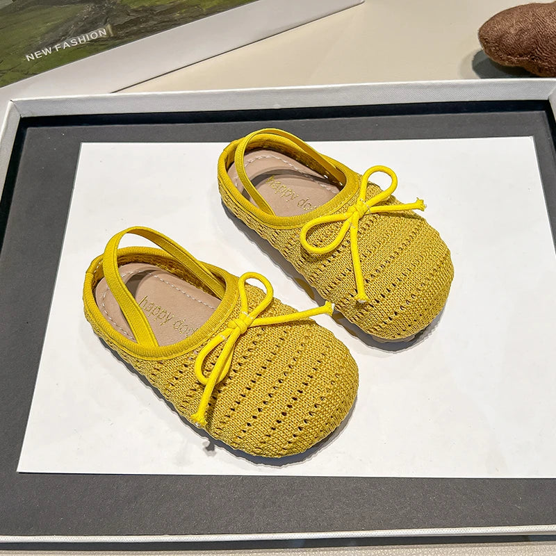 Kids Crochet Strap Sandals for Girls Summer New Anti-slippery Soft Sole Toddler Beach Shoes Pastel Colors Chic Outdoor Vacation