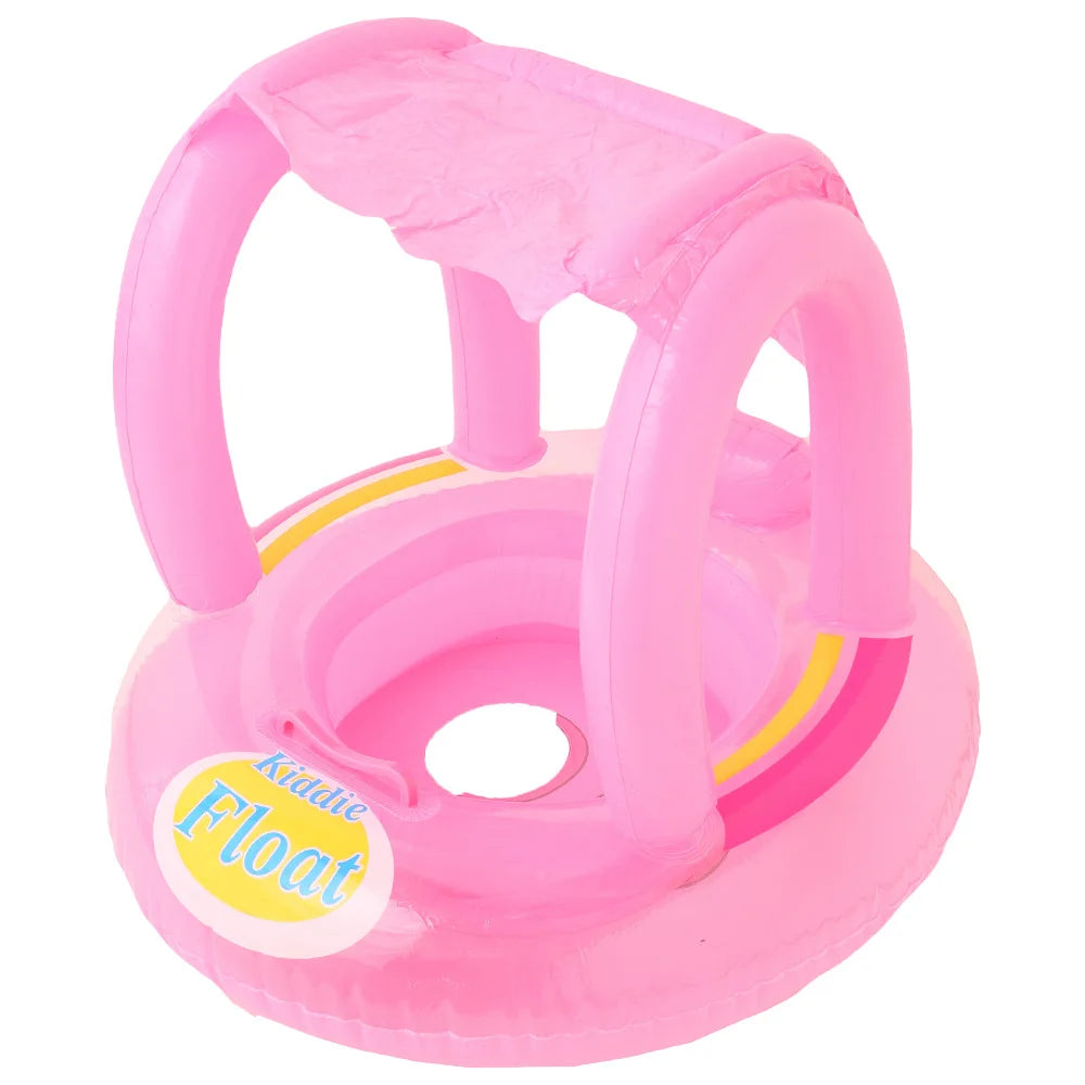 Baby Summer Swimming Ring Inflatable Toys with Handle Outdoor Sunshade Floating Seat Pool Swim Sports Water Toys for Kids