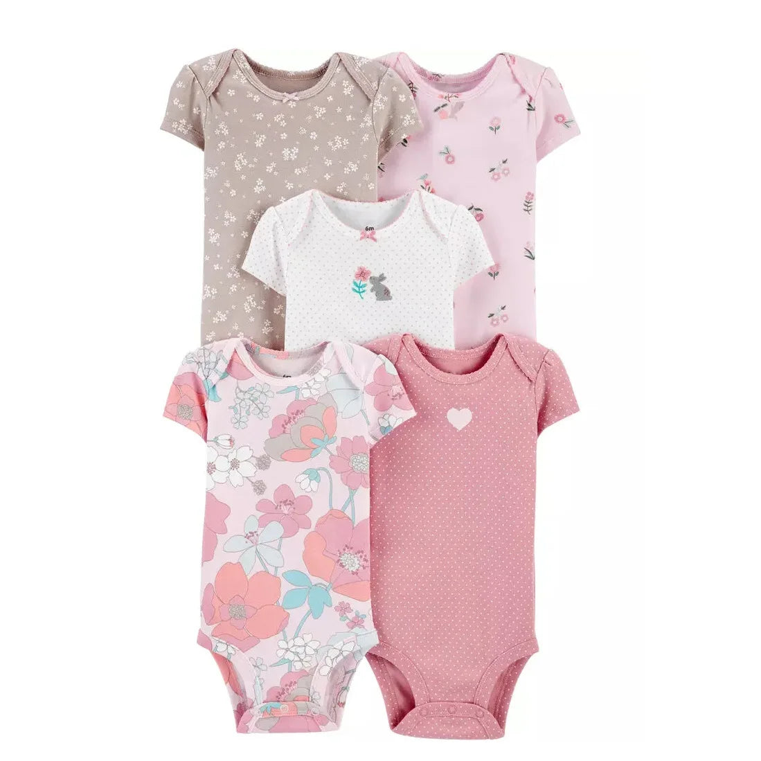 Newborn Baby Girl Boy Clothes Summer Short-Sleeve 100% Cotton Baby Romper Toddler Kids Bodysuit Children's Clothing 5 PCS/SET