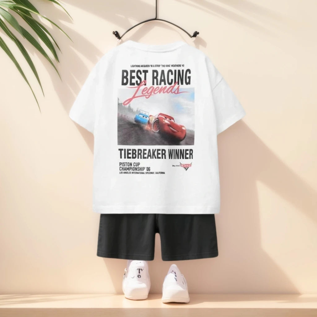 Designer Children's Summer Short Sleeved Set Pure Cotton For Girls' Summer Wear And Boys  Outdoor Sports Suit Kids Clothing