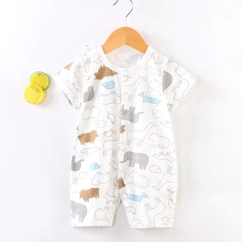 Baby Bodysuit 0-1 Years Cotton Jacquard Snap Closure Crawling Outfit Simple and Trendy Lightweight Romper