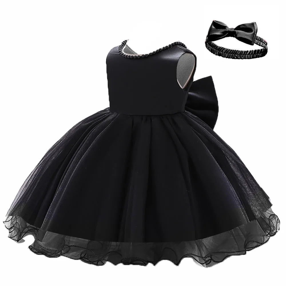 1st Year Birthday Dress Summer Newborn Baby Girls Dress For Baby Lace Dot Princess Dress Infant Wedding Party Dress 6 9 12 Month