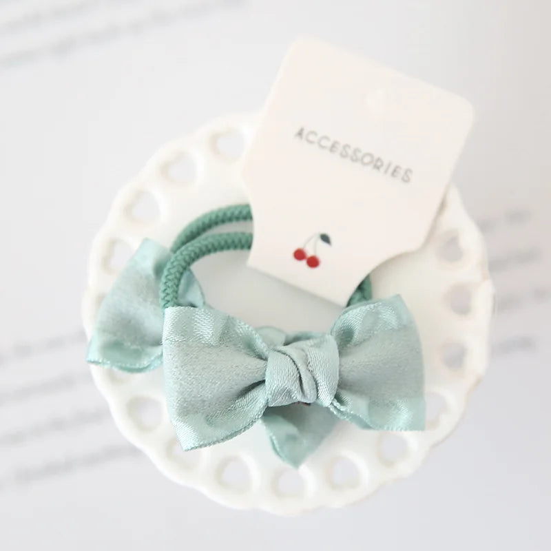 2Pcs Cute Princess Headwear Elastic Headband Children Ropes Baby Girls Bowknot Rubber Hair Band for Kids Headdress Accessories