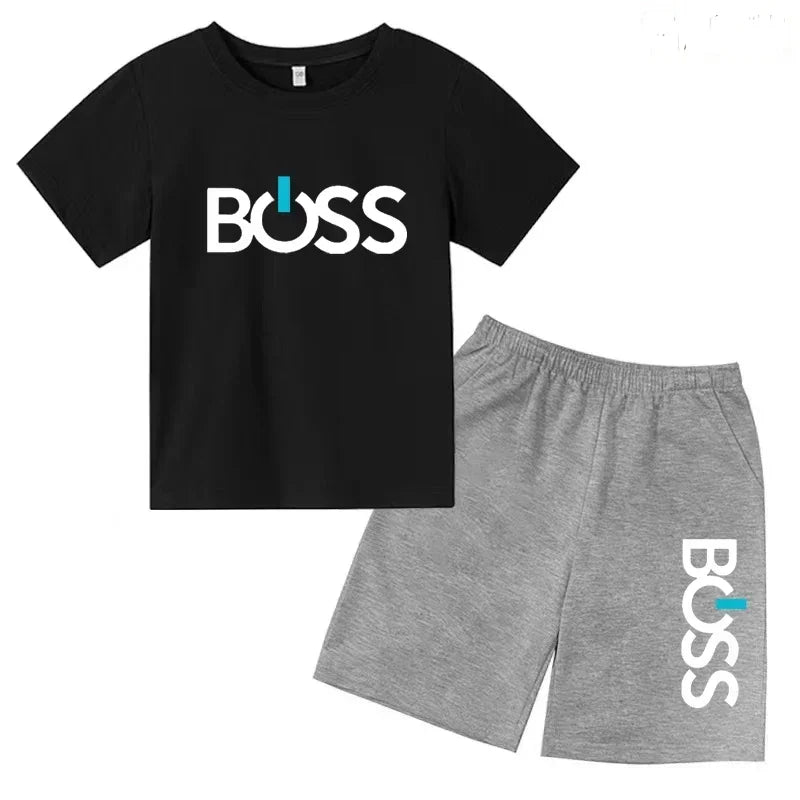 Summer Kids Clothes Boys/Girls Preschool Brand T-shirt Short Sleeved Top+Shorts Party Travel Sports Sunshine Charming Casual Set