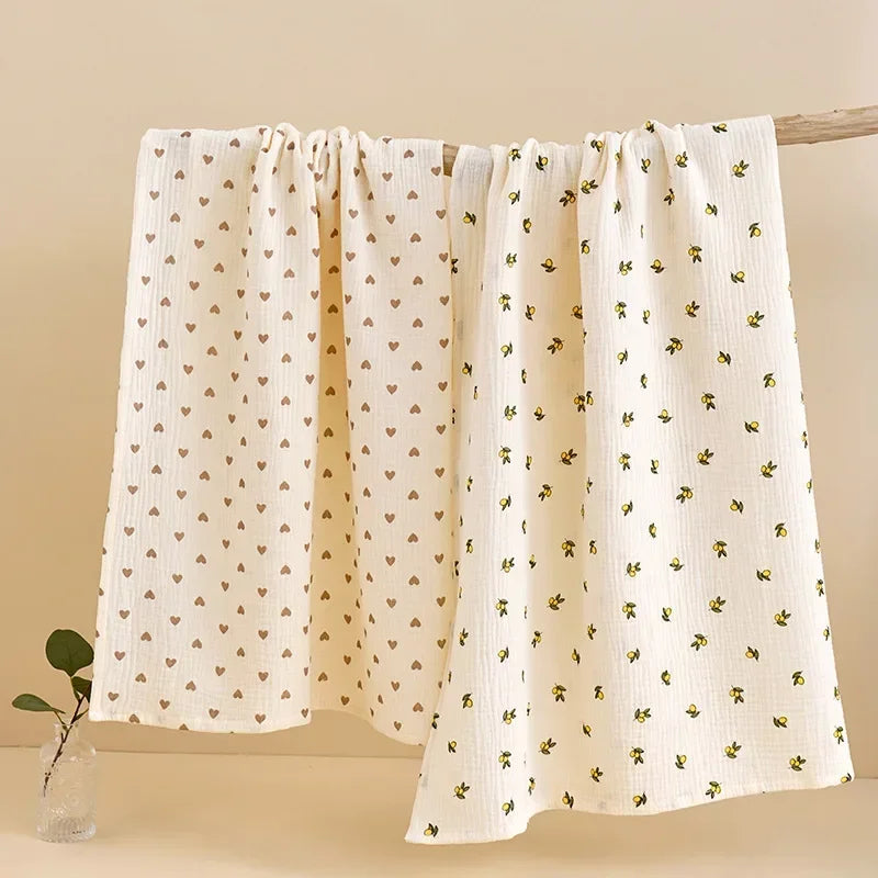 Baby Blanket Newborn Muslin Swaddle 2 Layer Cotton Bath Towel Summer Stroller Cover Wrap Gauze Toddler Sleep Blanket