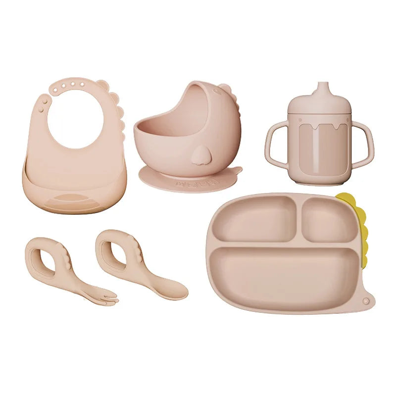 6-Piece Silicone Baby Feeding Set Suitable for Self-Weaning Infants BPA-Free Baby Feeding Set An Essential Gift for Newborns