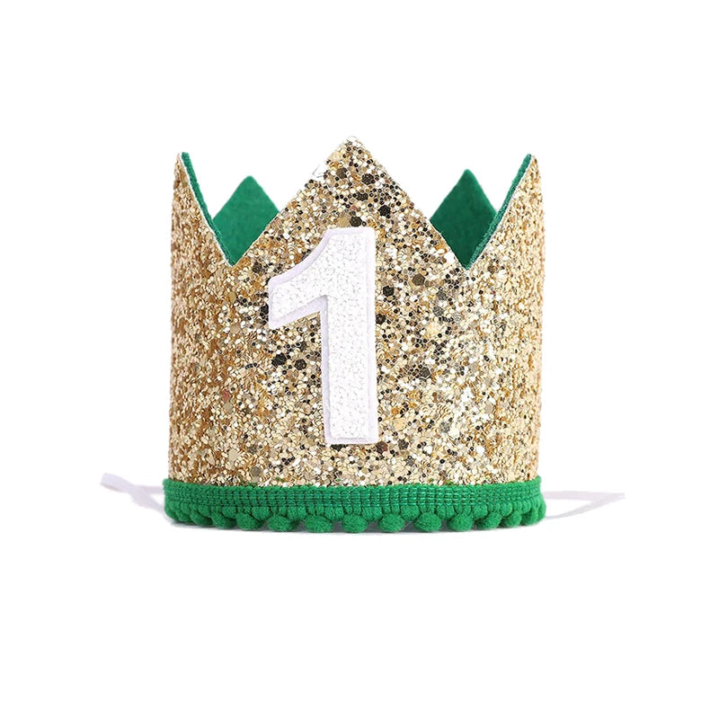 1st Birthday Party Decor Hat Kids 1 2 3 Year Happy Birthday Boy Girl First Birthday Party Baby Shower Decor Pink Kids Crown Hat