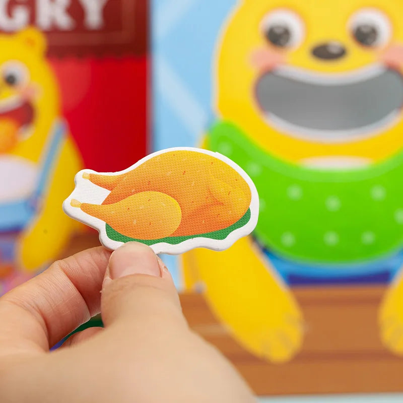 Parent child simulation teddy bear feeding game, early childhood education, baby's fine action, spoon training toy