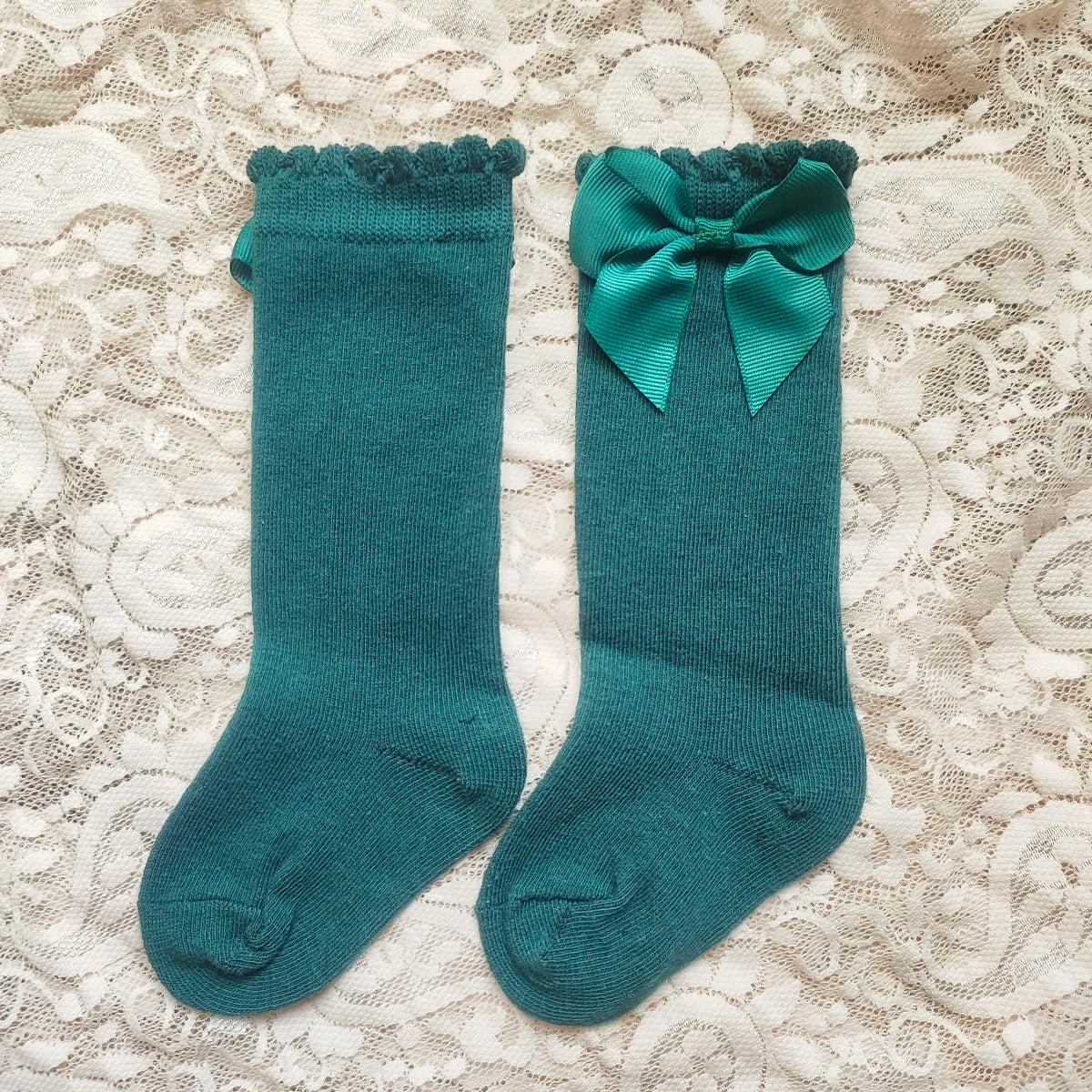 Baby's Christmas Red Socks Sweet Big Bows Knee High Princess Sock for Infant Holiday Atmosphere Cotton Mesh Breathable Long Sock