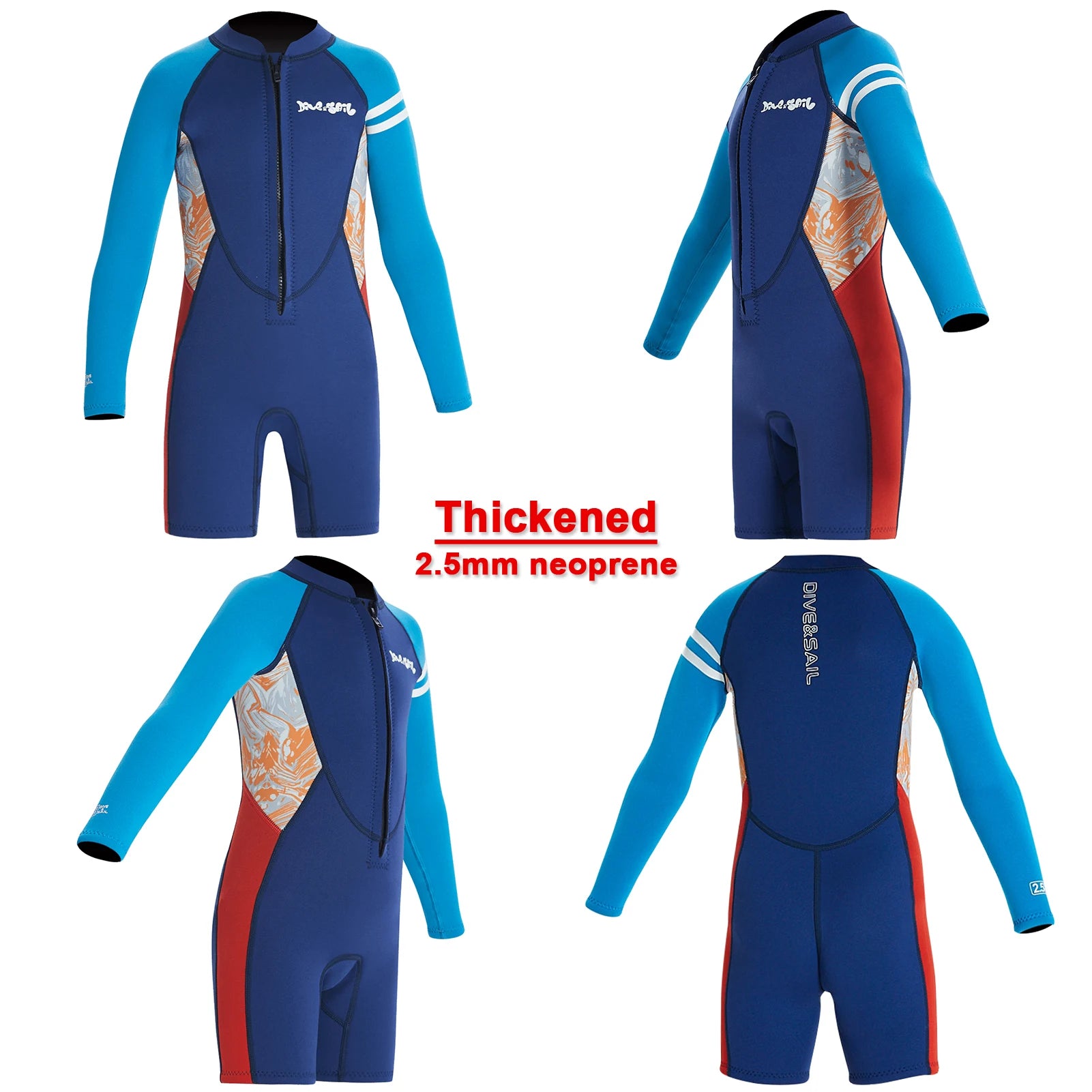 Boys Wetsuits Warm Diving Suit One-Piece 2.5MM Neoprene Thick Surfing Snorkeling Zipper Kids Swimsuits Jellyfish Scuba Swimwear