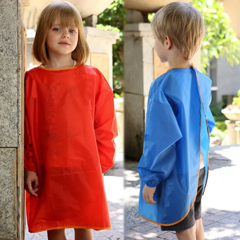 Baby Boys Girls Feeding Bibs Long Sleeve Apron Waterproof for Kids School Painting Drawing Children DIY Art Scraft Smock