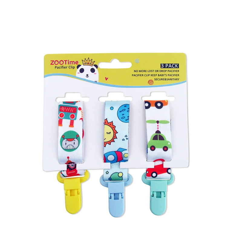 3pcs Baby Pacifier Chain Clips Soothers Ribbon Chupetas Universal Nipple Holder Leash Strap For Boys Girls Teething Accessories