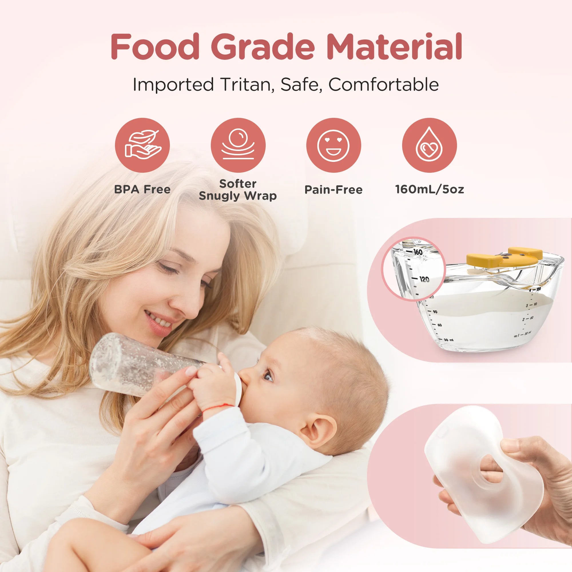 Hands Free Breast Pump Electric Wearable Breast Pump 3 Modes & 12 Levels Portable Wireless Breast Pump Low Noise Breastfeeding