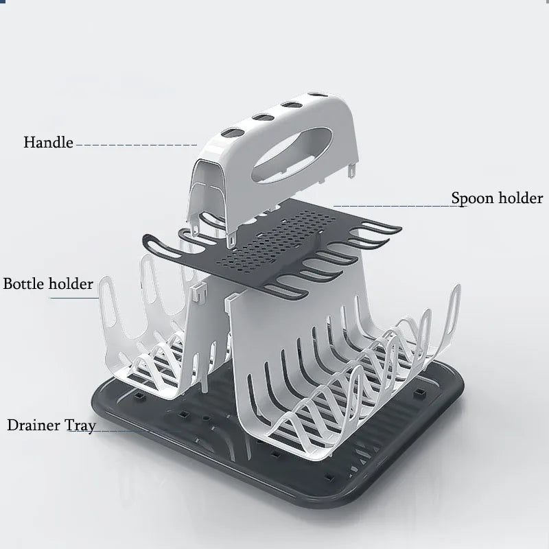 Baby Bottle Drying Rack Portable Cleaning Dryer Bottle Drainer Storage Holder for Feeding Bottles Accessories Drain Tray